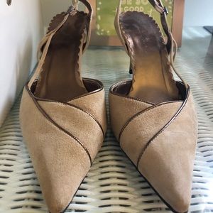 Banana Republic Tan Suede Heels Size 8.5